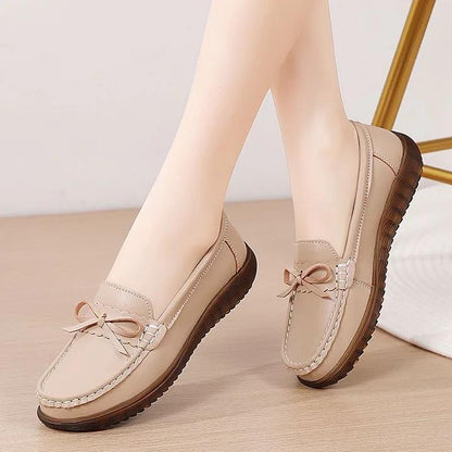 Zapatos de mujer de piel auténtica con suela blanda