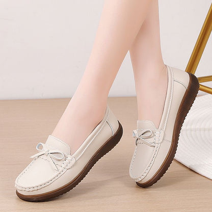 Zapatos de mujer de piel auténtica con suela blanda