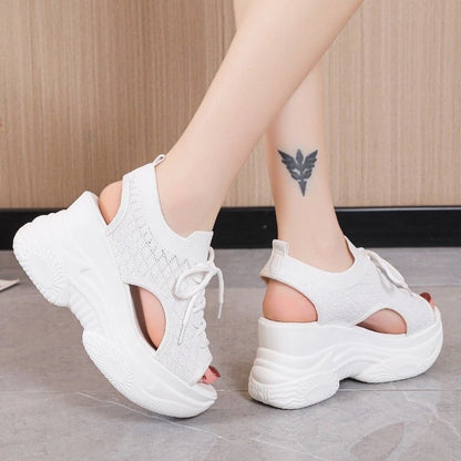 Sandalias de punto con tiras