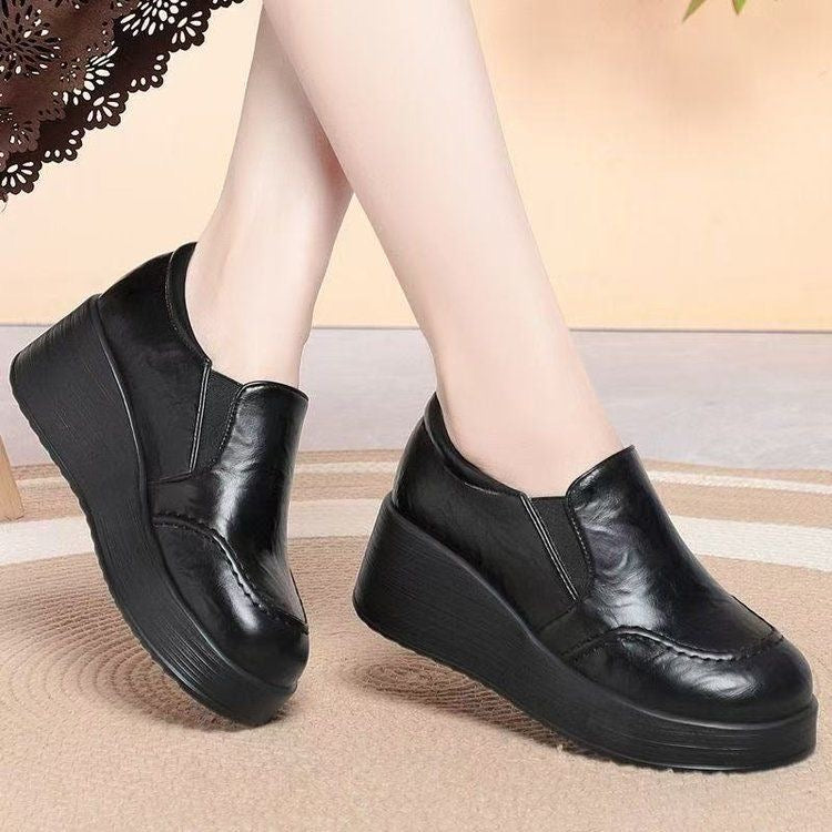 Zapatos casuales de piel con suela blanda antideslizante