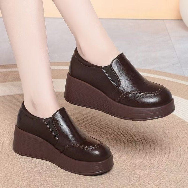Zapatos casuales de piel con suela blanda antideslizante