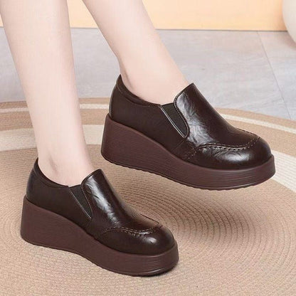 Zapatos casuales de piel con suela blanda antideslizante