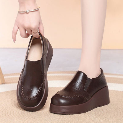 Zapatos casuales de piel con suela blanda antideslizante