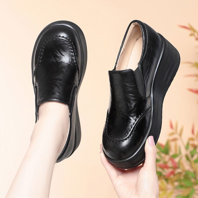Zapatos casuales de piel con suela blanda antideslizante