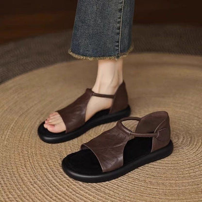 100% Sandalias de piel suave
