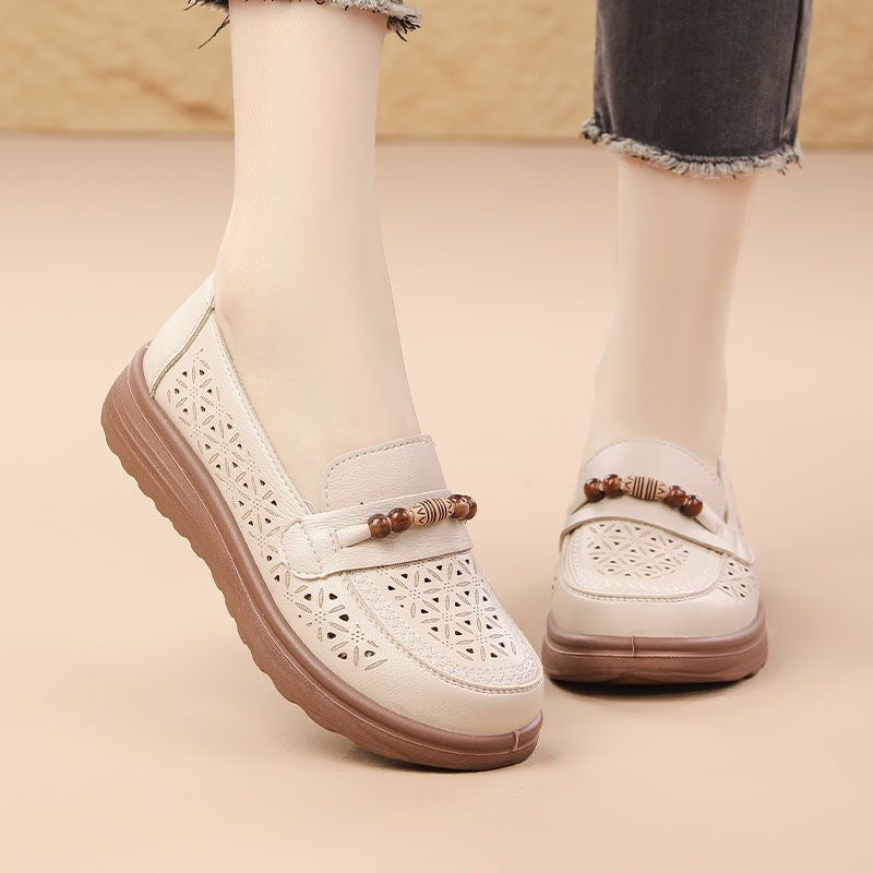 Zapatos de piel transpirables con suela blanda