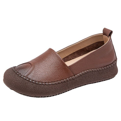 Zapatos de punta redonda 100% de cuero suave
