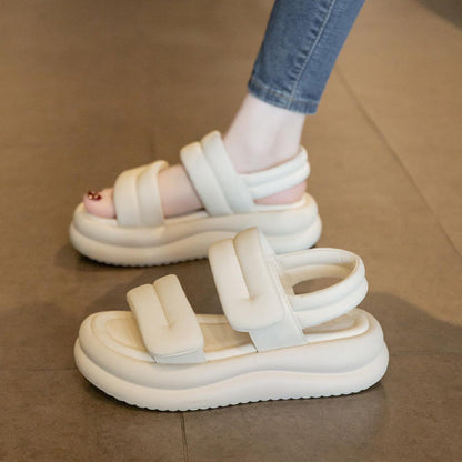 Sandalias para mujer plataforma gruesa estilo pan cómodas