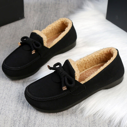 Zapatos planos casuales y cálidos