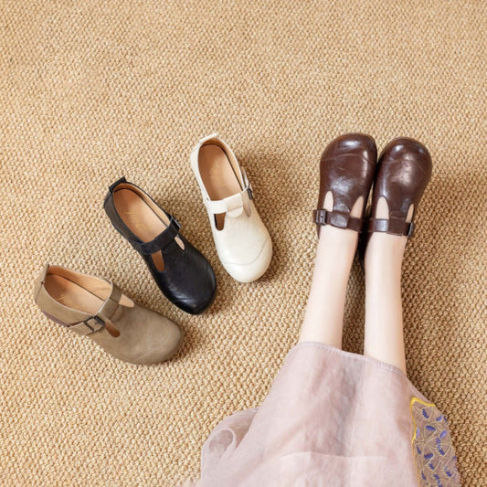 Mocasines de suela blanda con punta redonda