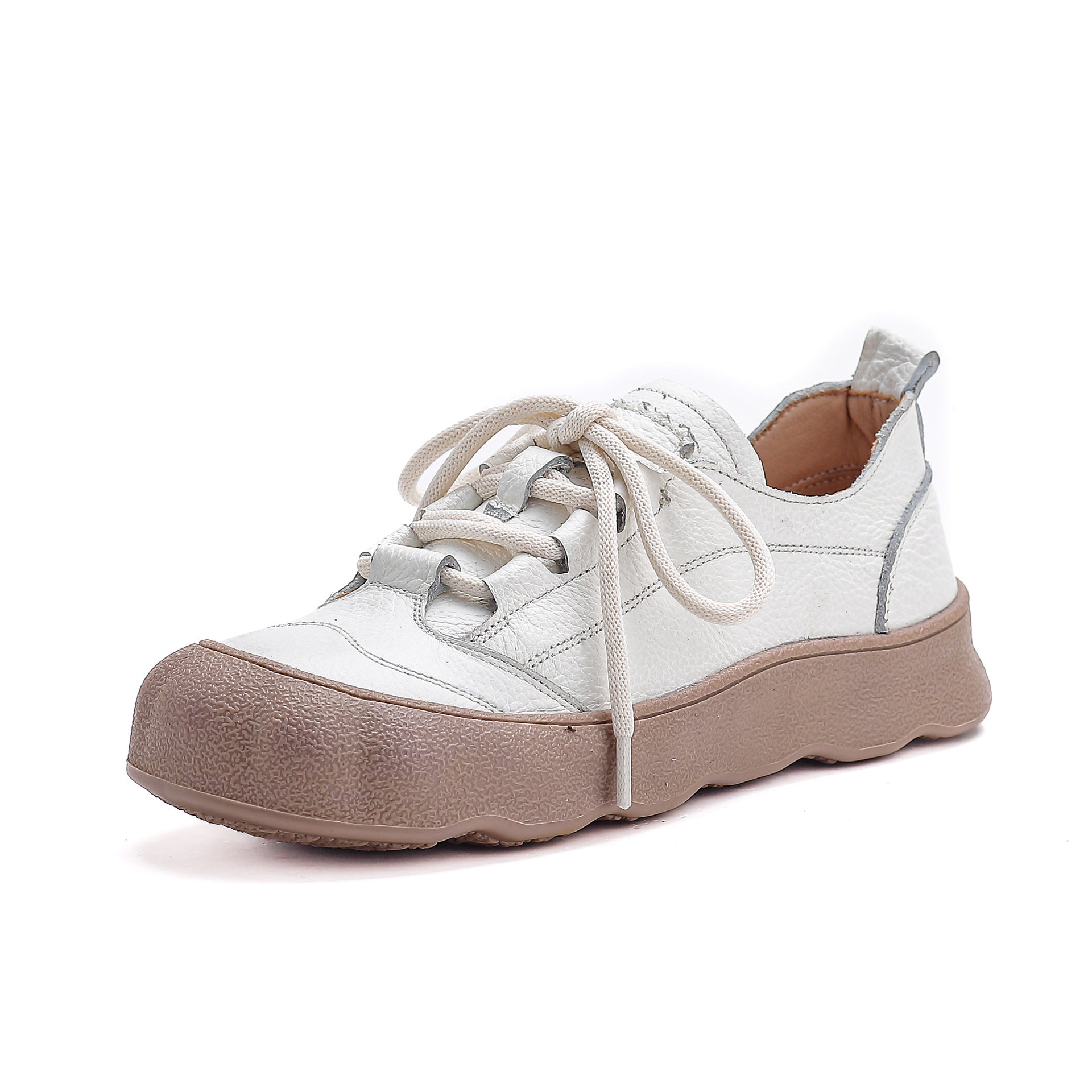 Orthopedische leren schoenen met ronde neus en zachte zool