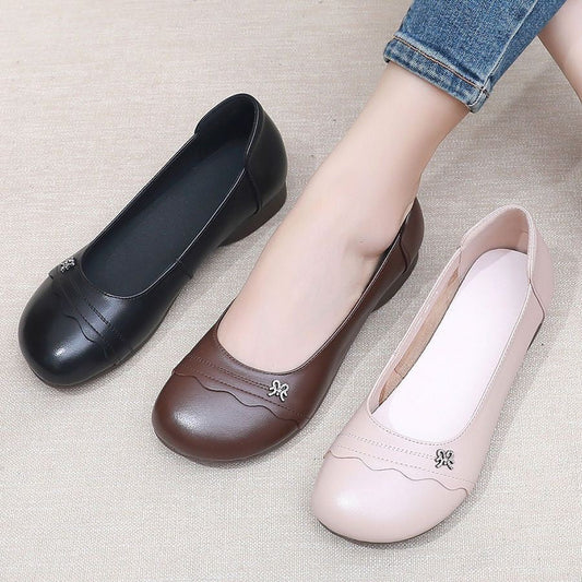 Zapatos de piel de vacuno antideslizantes con punta redonda