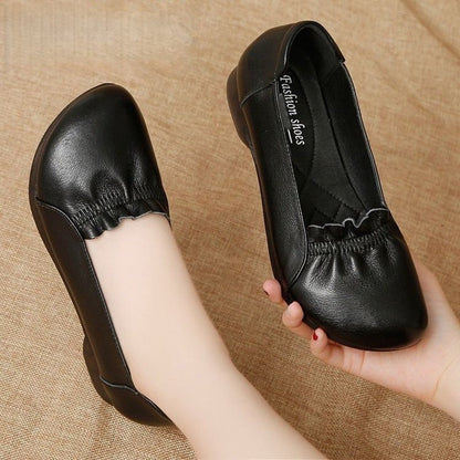 Zapatos planos casuales de cuero suave