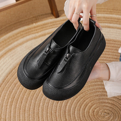 Zapatos de cuero vacuno estilo vintage para mujer