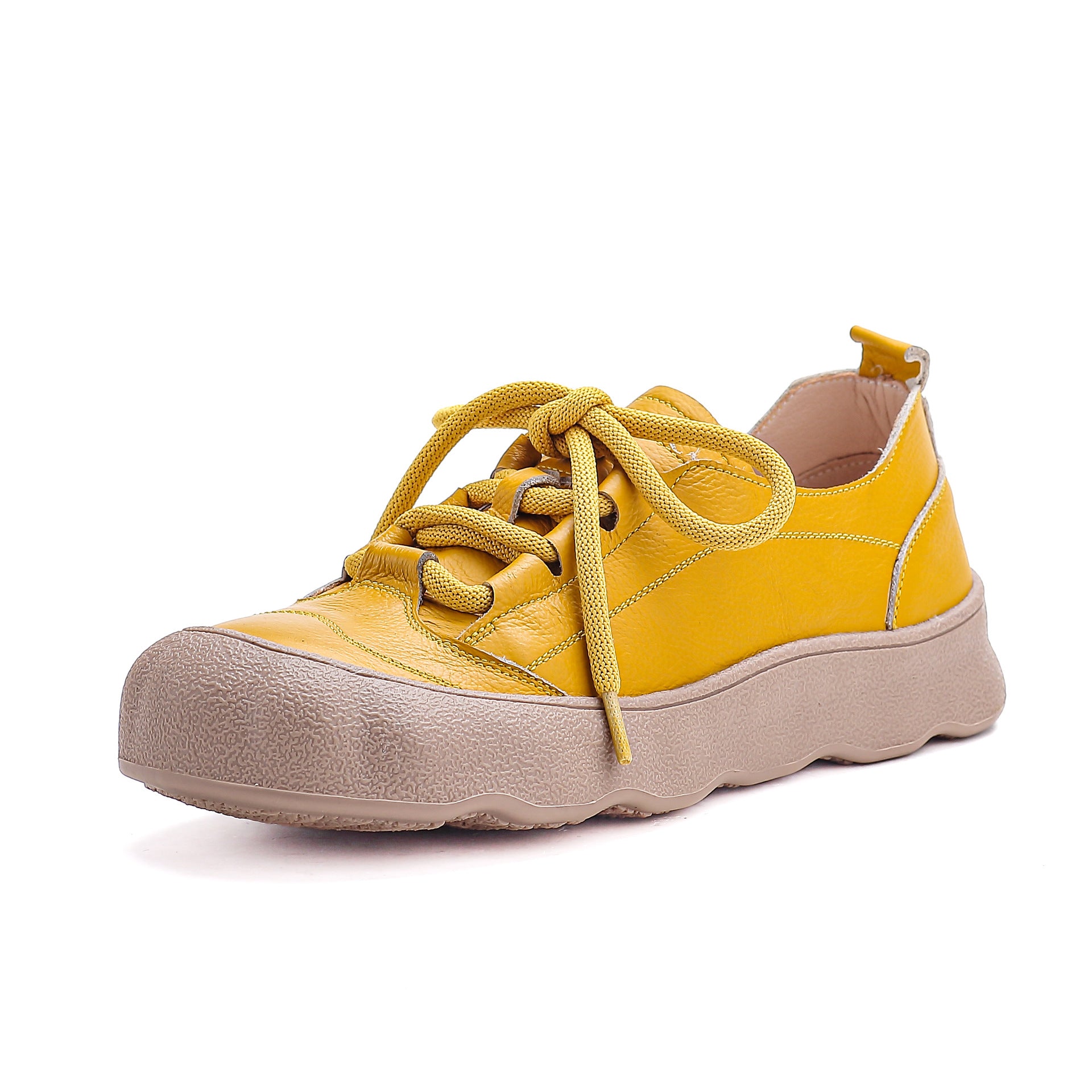 Orthopedische leren schoenen met ronde neus en zachte zool