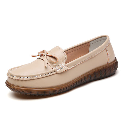 Zapatos de mujer de piel auténtica con suela blanda