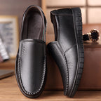 Herenleren schoenen met zachte zool