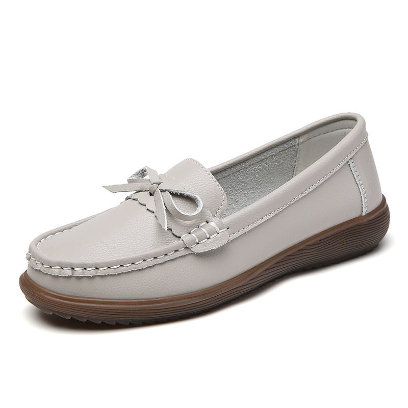 Zapatos de mujer de piel auténtica con suela blanda