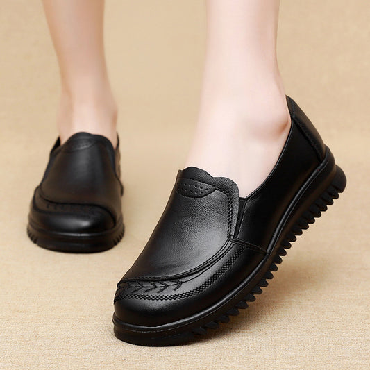 Zapatos de cuero genuino de suela blanda y versátiles