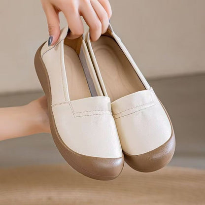 Zapatos de piel antideslizantes con suela blanda