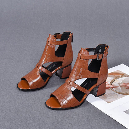 [🐂100% cuero auténtico]Sandalias Fiesta Romana