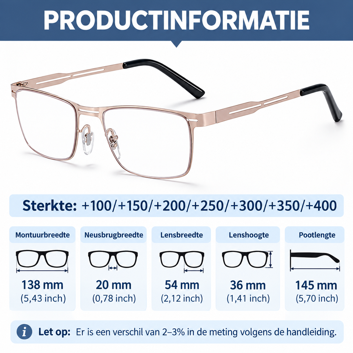 Grote multifocale meekleurende bril