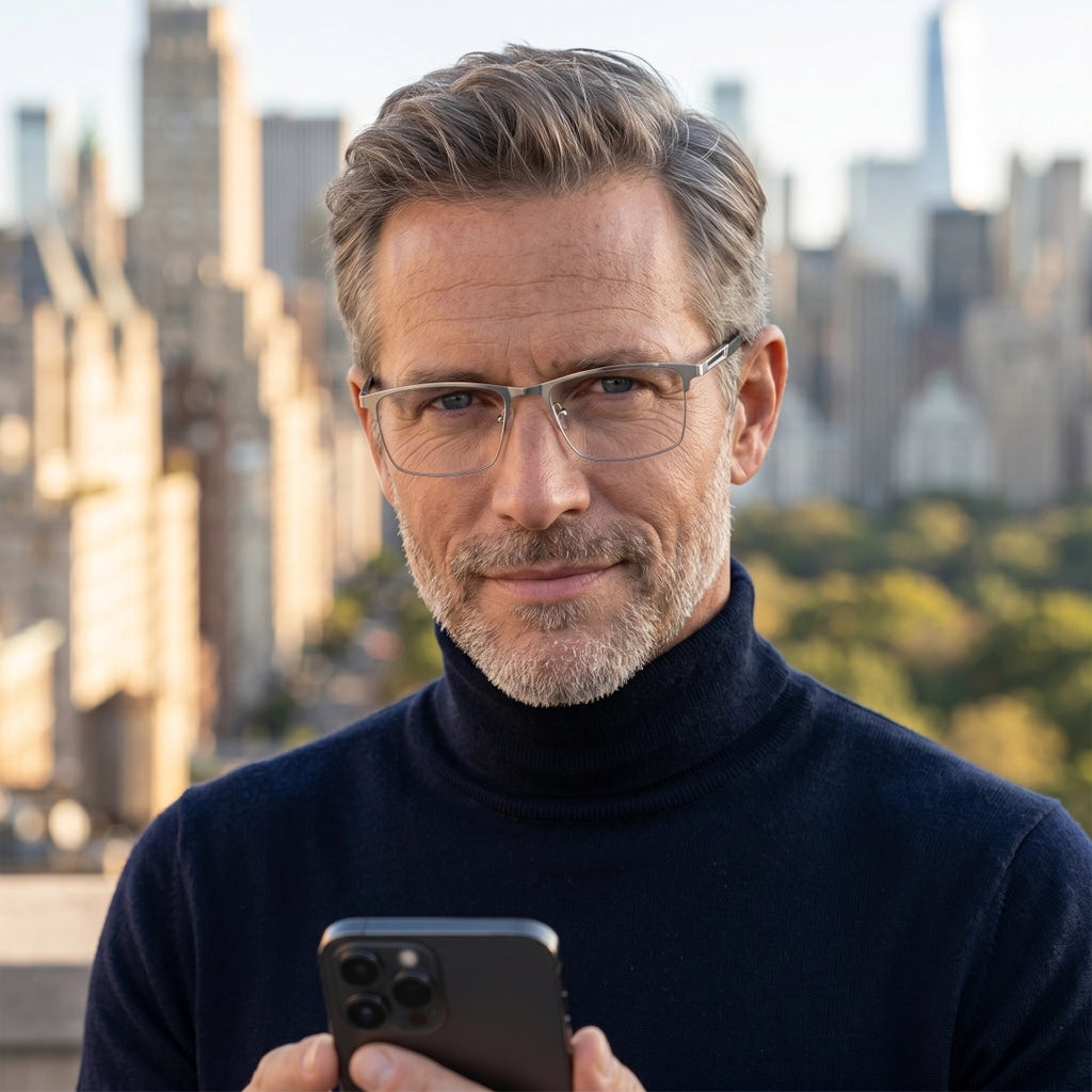 Semi-Rimless Photochromic Reading Glasses