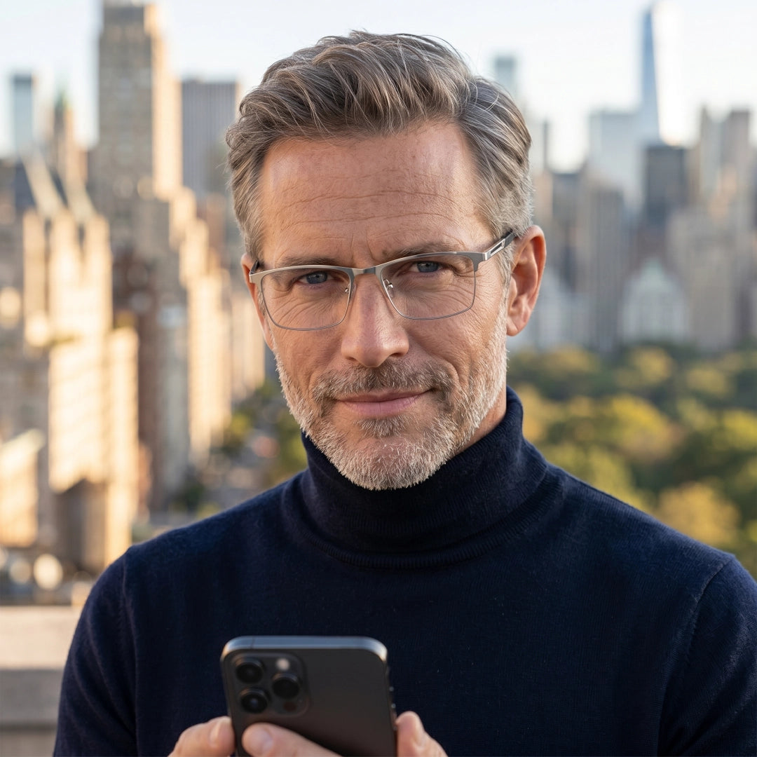 Semi-Rimless Photochromic Reading Glasses